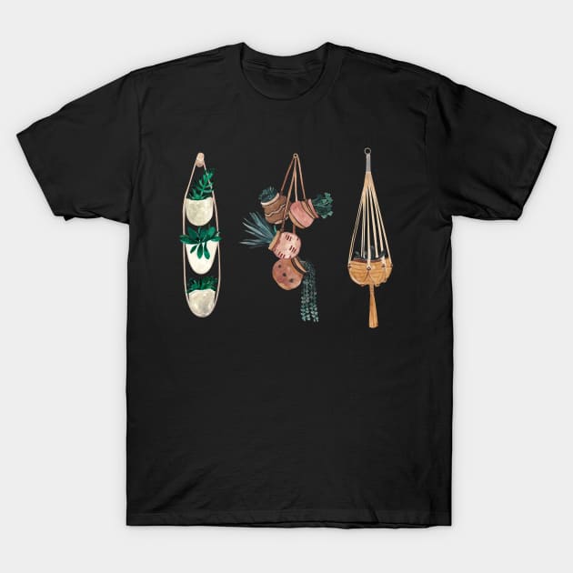 Hanging Planters Aesthetic For Plantlovers T-Shirt by larfly